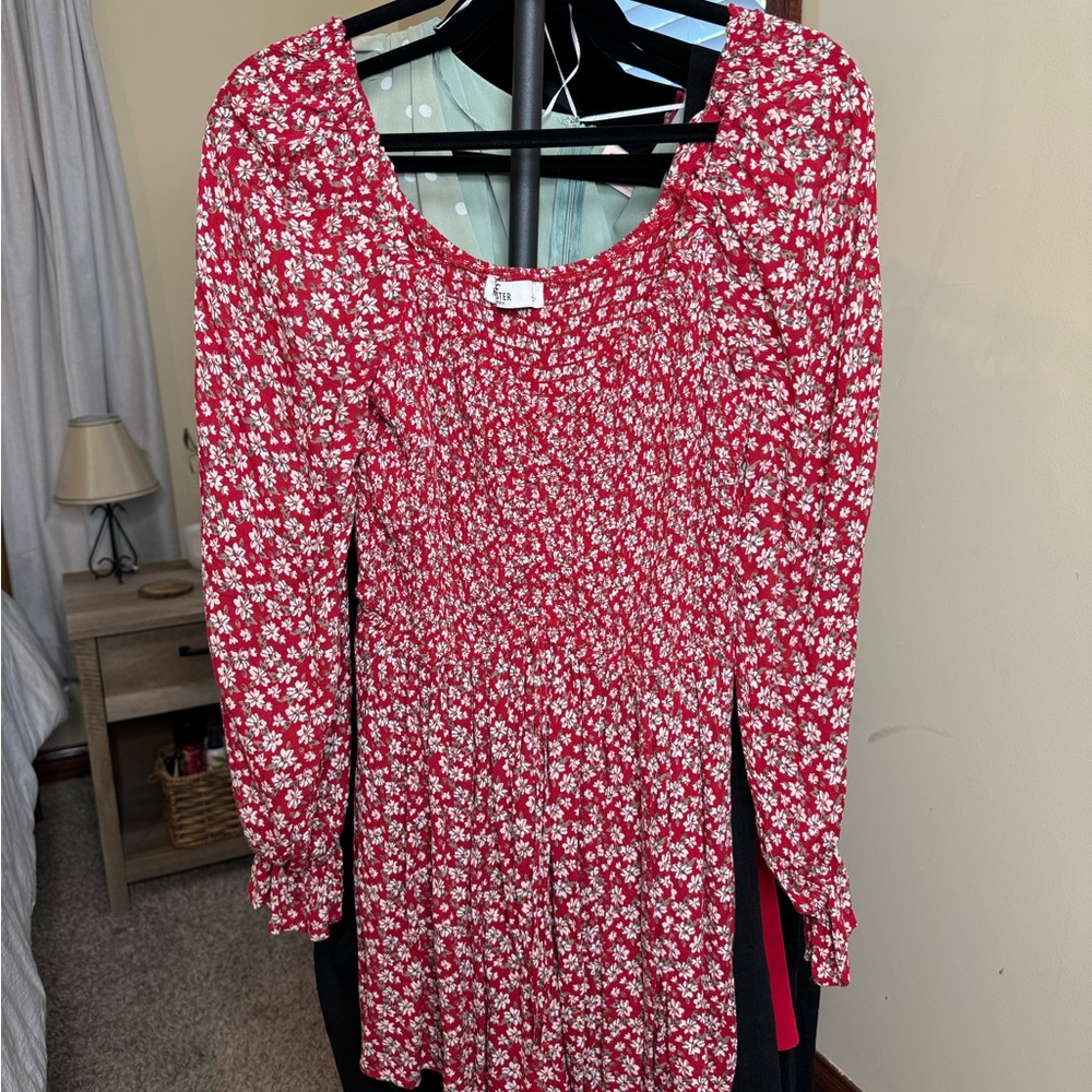 Floral Red Romper